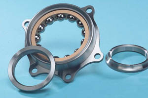 Flanged duplex ball bearing