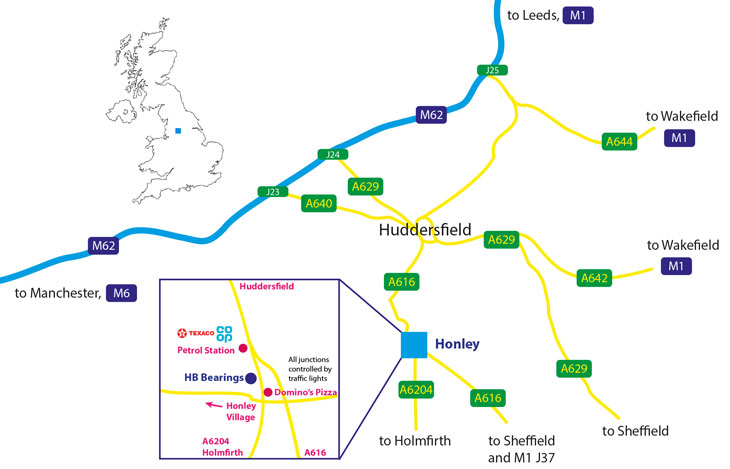 Location map for HB Bearings