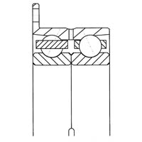 cad drawing of flanged double row angular ball bearing